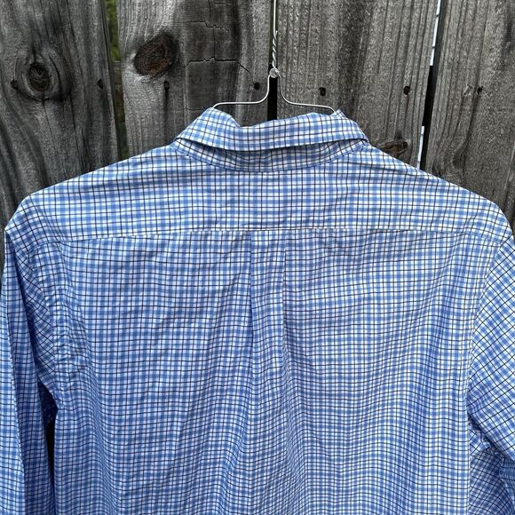 Polo Ralph Lauren Shirt Mens Large Classic Fit Gingham Plaid Blue Button Down - Picture 14 of 16